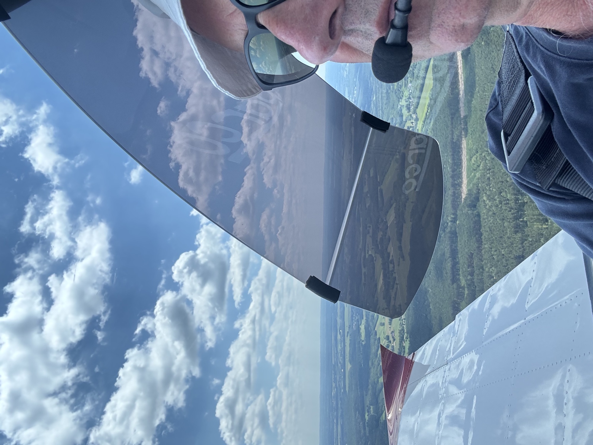 The Q Sun Visor, fully extended while riding, blocks sun glare coming from the side and rear.